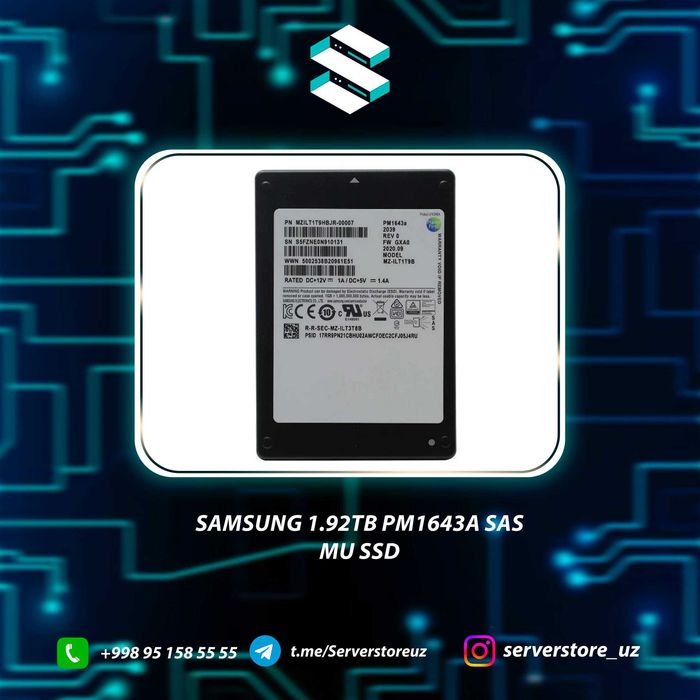 Samsung 1.92TB PM1653 SAS MU SSD