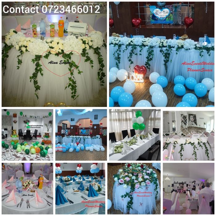 Decorațiuni și amenajări sală pentru evenimente:nuntă,botez,aniversări