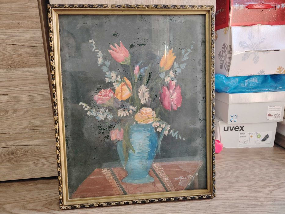 Tablou vechi in ulei cu rama din lemn