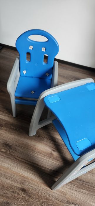 Scaun de masa multifunctional 2 in 1 Kidscare - Albastru/Gri