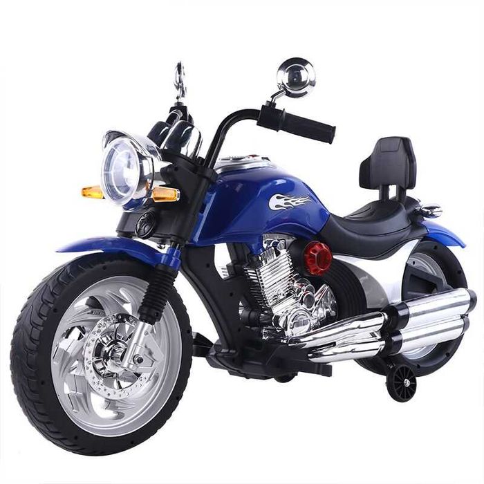 Motocicleta electrica Kinderauto BJF916 2x 35W cu scaun tapitat Blue