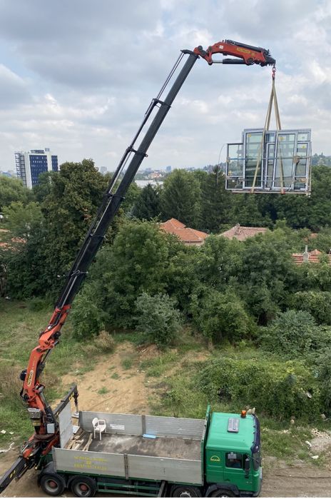 Транспорт камион с кран и услуги с кран до 32м