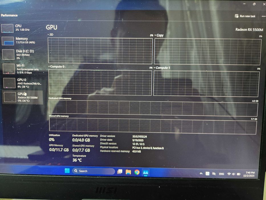 Noutbook MSI BRAVO 15 sotilinadi.