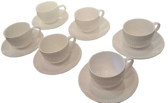 Порцеланов сервиз за чай и кафе 6 чаши 250мл с чинийки