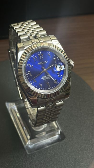 Ceas Seiko Datejust Arabic Albastru si Roz