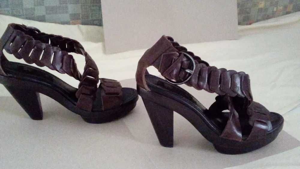 sandale Mango, piele, noi, 37