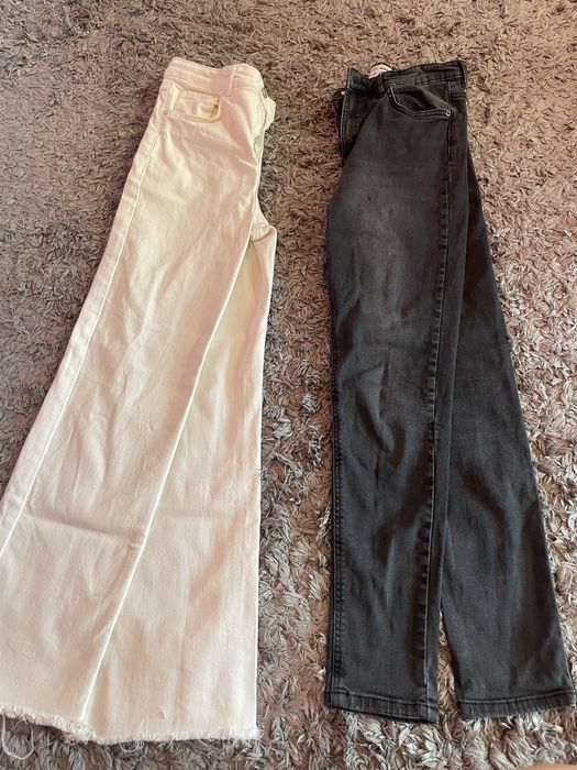 Бели дънки charlestone+ черни skinny jeans+тениска подарък