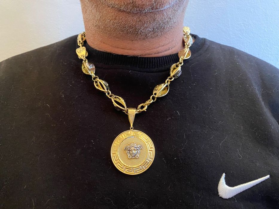 Lanț aur 14k + medalion 14k