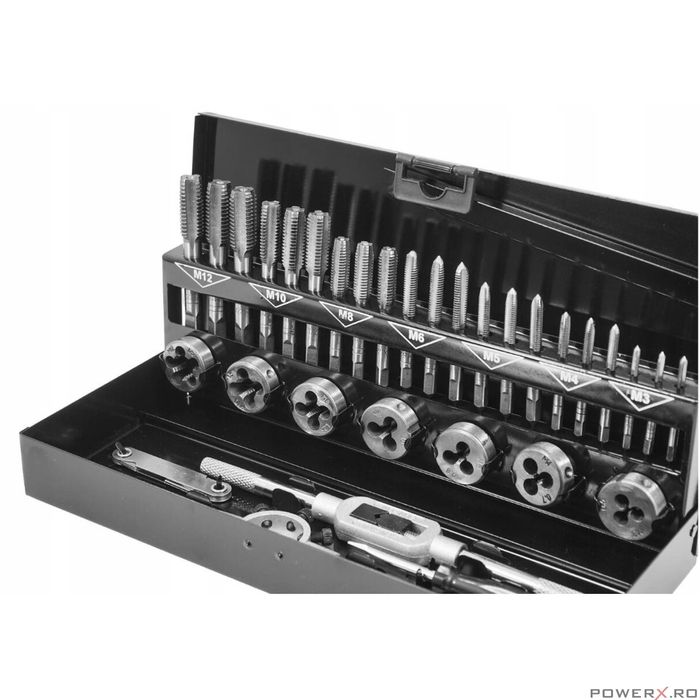 Trusa filiere si tarozi M3-M12, 32 piese, Verke