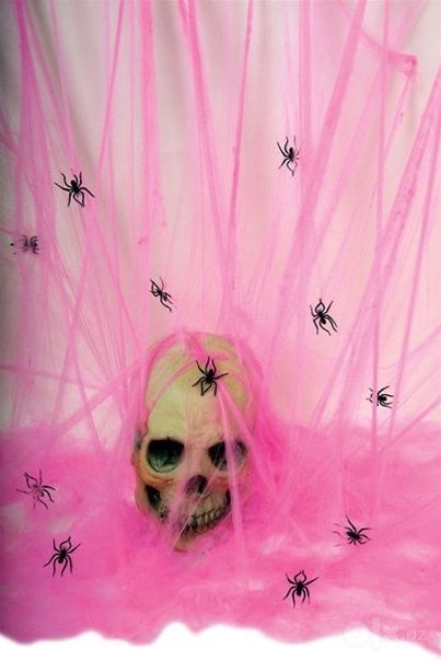 Розовая паутина на хэллоуин halloween