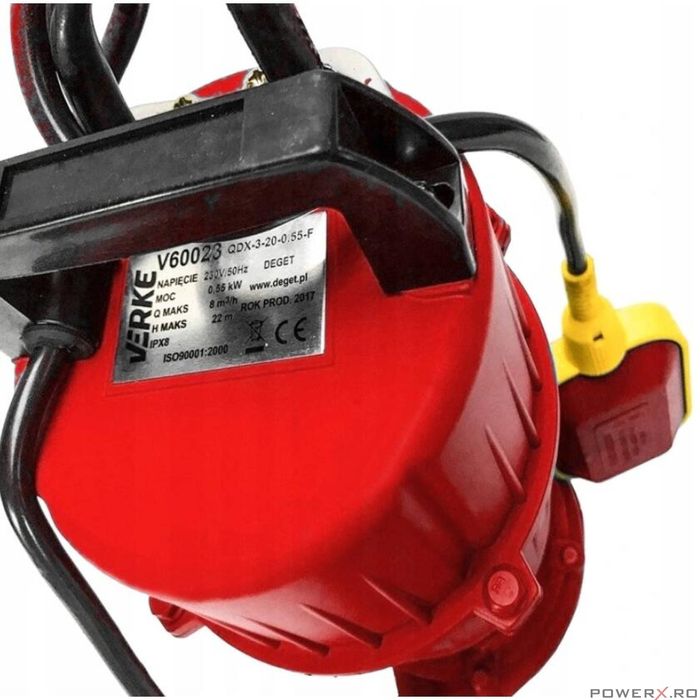 Pompa submersibila cu plutitor pentru apa 1", 0.55kw, debit 8 m3/h,