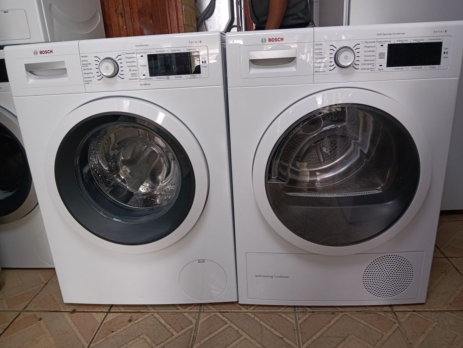 Комплект пералня и сушилня с термопомпа Бош Bosch Serie 8 A+++Гаранция