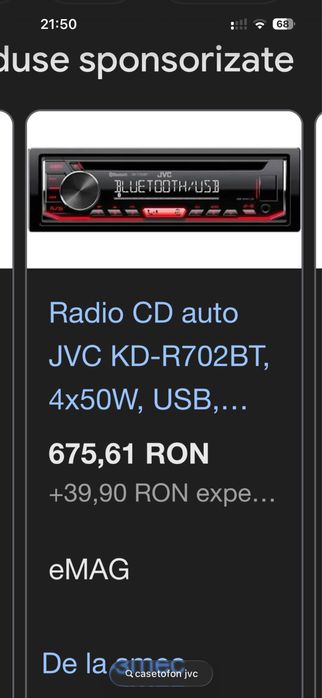 Casetofon Bluetooth JVC