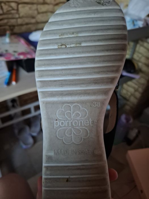 Porronet черни сандали 38 номер естествена кожа