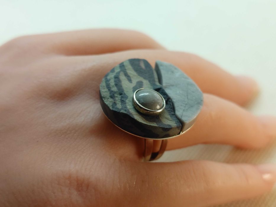 Inel argint (testat) cu jasp și agată