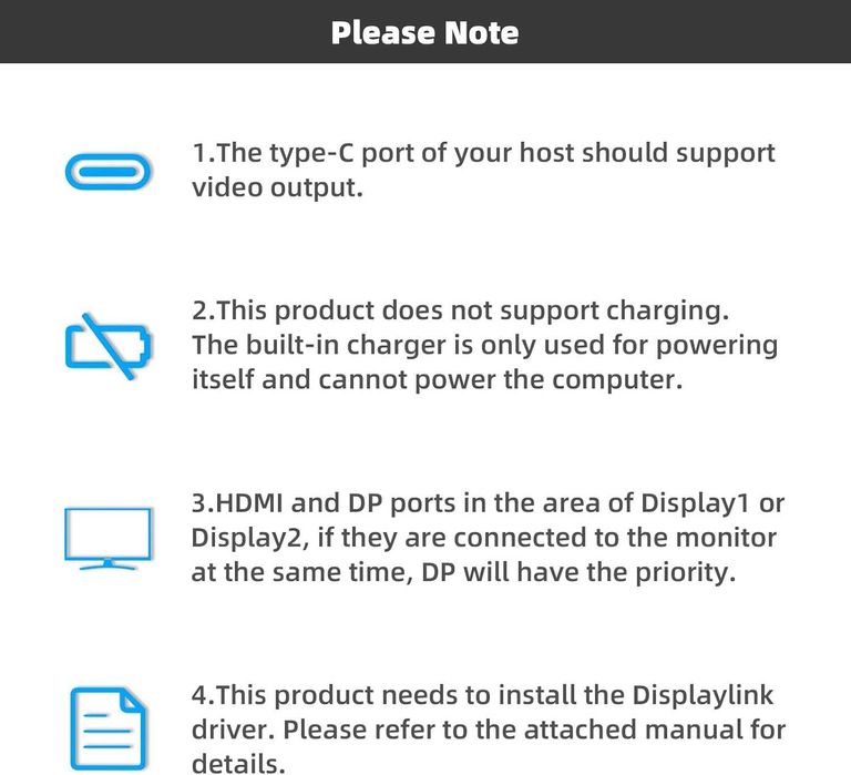 Докинг станция Displaylink, универсална WAVLINK USB-C с 2× HDMI и DP