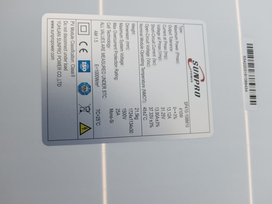 Panouri fotovoltaice 410watti