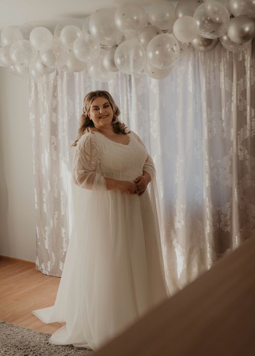 Rochie de mireasa A-line, plus size, NEGOCIABIL