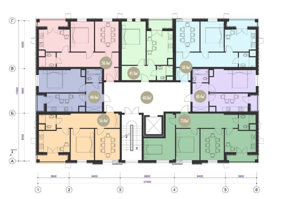 Новостройка жк new mahall 40.4 м2 (новомосковская)