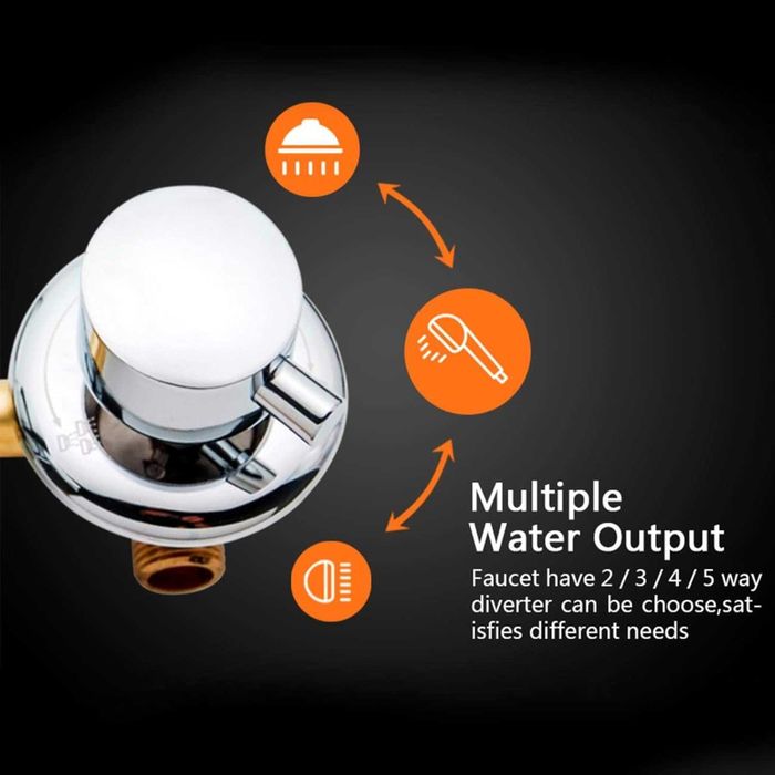 НОВ! Стенен смесител, 3 изхода, Intubation модел 10 см, месинг, хром