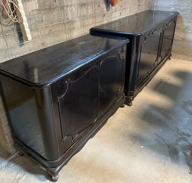 Set sufragerie vintage stil baroc – bufete, masă cu geam și 6 scaune