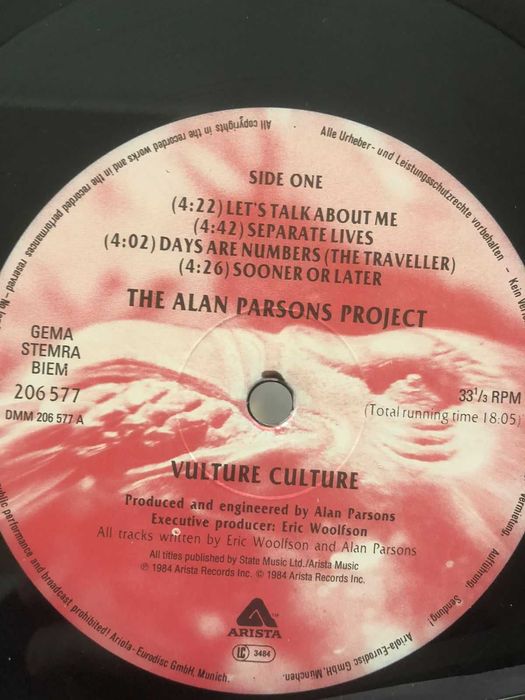 Виниловые пластинки группы Alan Parsons Project