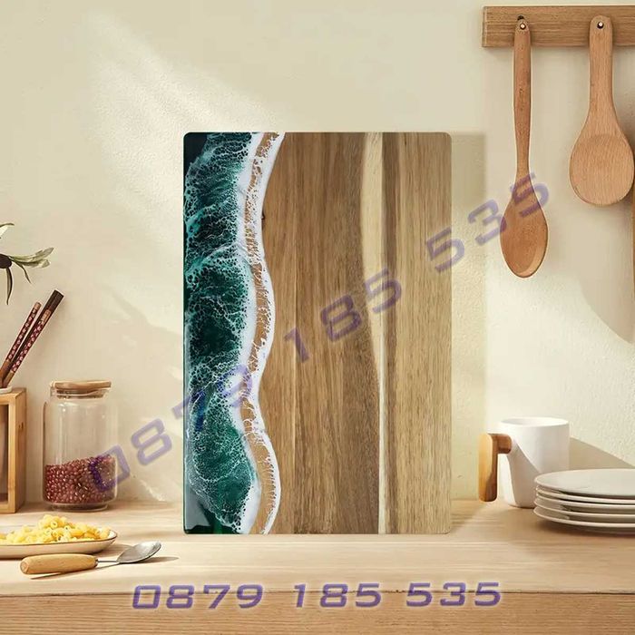Кухненска дъска епоксидна смола Морски залив акациево дърво море