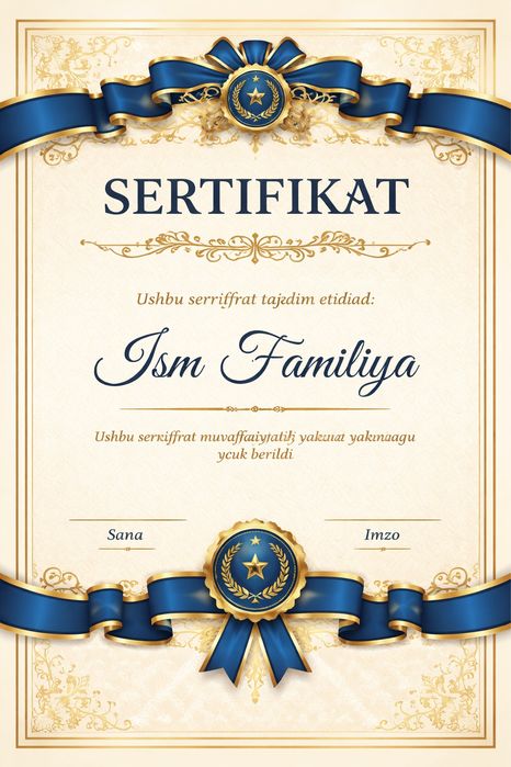 “Kompyuter xizmatlari Tarjimayu Hol  Sertifikat, diplom dizayn | TEZ |