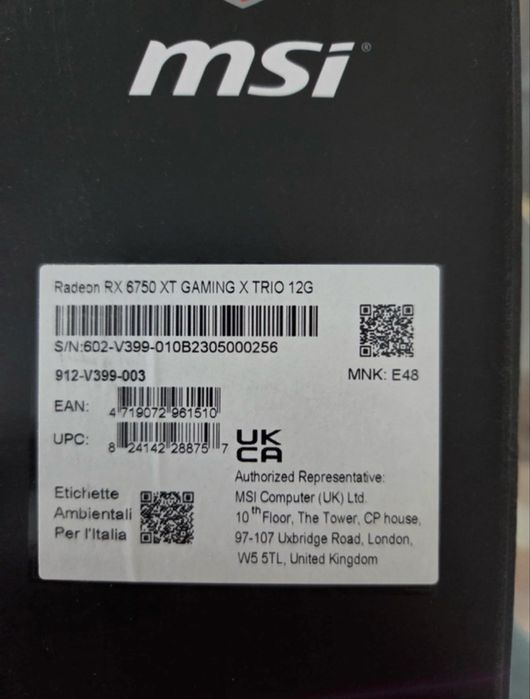 Placa video Rx6750xt 12gb