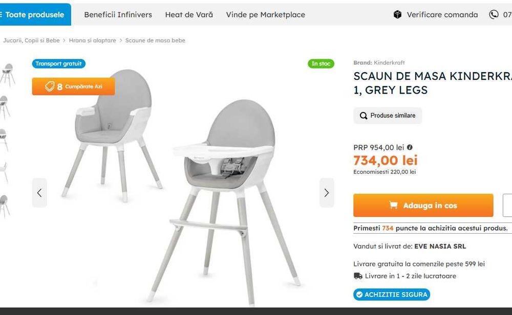 Scaun de masă 2 în 1 Kinderkraft