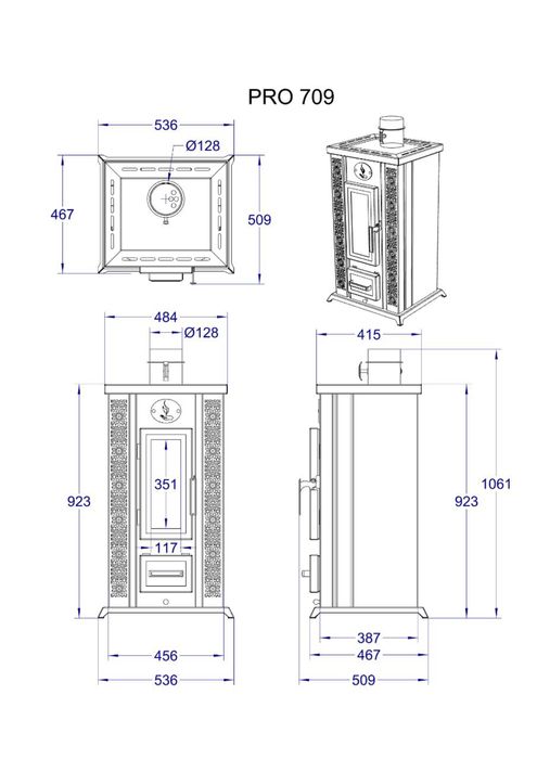 Печь-камин PRO-709,печка,пиширмок,отопление,котёл,обогрев,