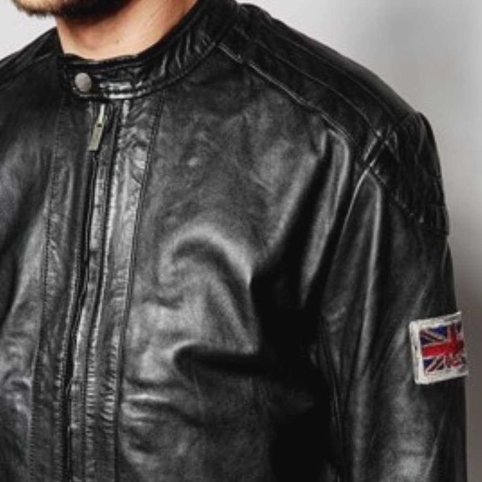 PEPE JEANS LENNON Leather Biker Мъжко Кожено Яке Като ново S-M