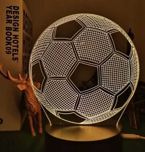 3D нощна лампа футболна топка с дистанционно и USB