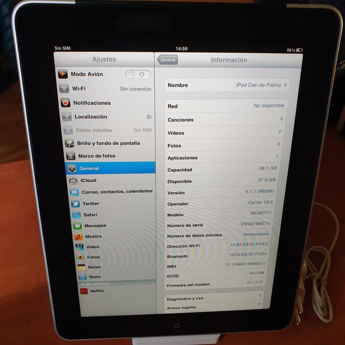 Ipad 1 A1337 64gb. WiFi +Celular +Dock