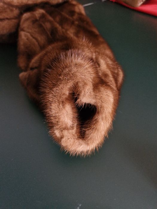 Palton din blana naturala cu piele M-L