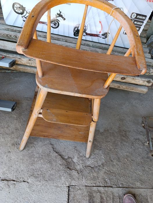 Детский чешский стульчик из дерева, раскладной