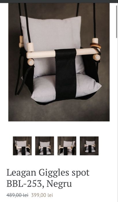 Leagan bebe bubuland negru si gri