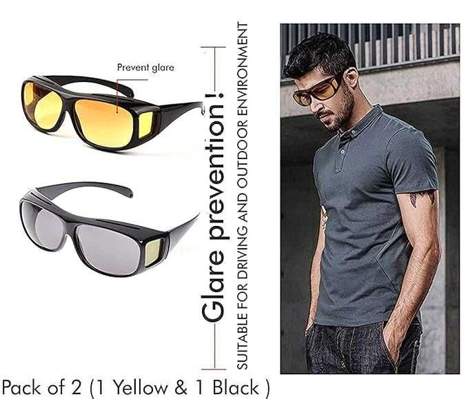 Ochelari pentru conducere nocturna si de zi pentru soferi set 2 bucati