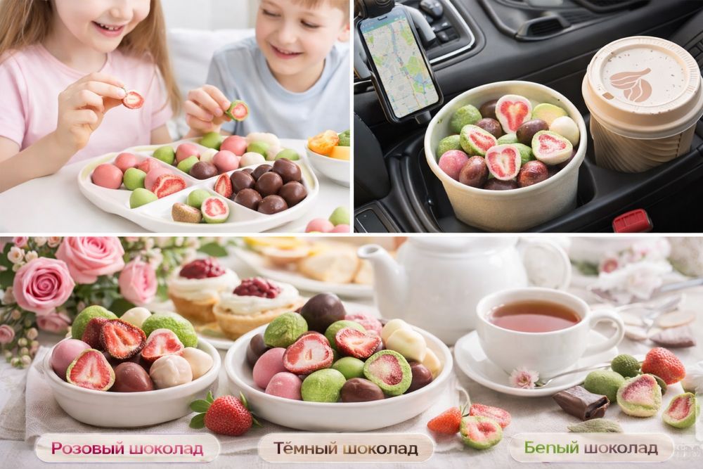 Сублинированая клубника в шоколаде