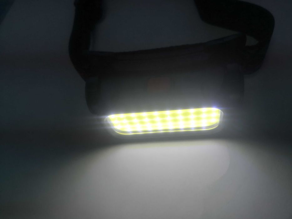 Lanterna de cap detasabil cu leduri cob alb + rosu