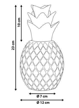 Figurină Ananas din Ceramică Albă, Beliani