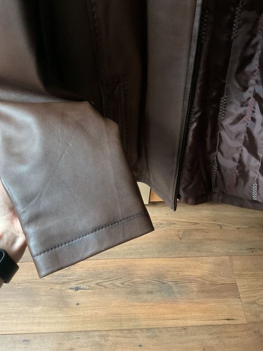 Geacă din piele maro