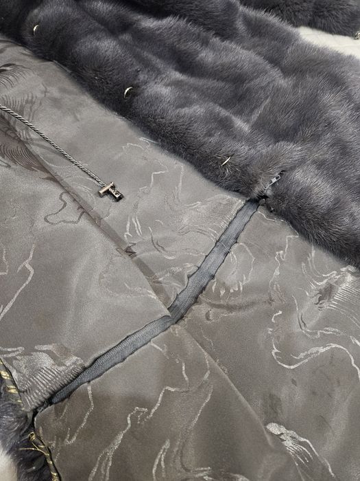 Голубая норковая шуба