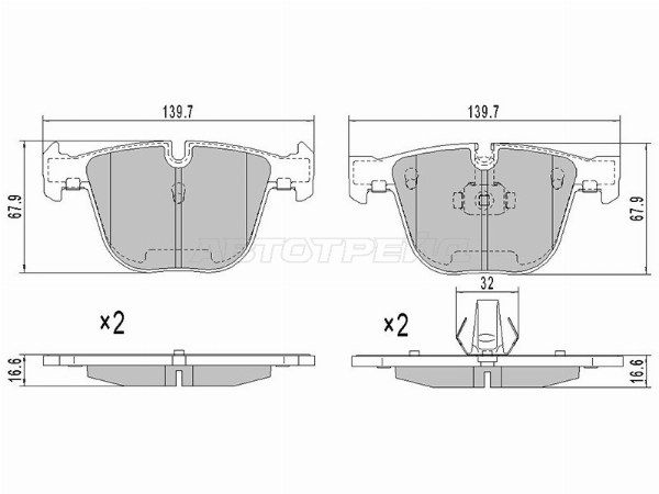 Колодки тормозные зад BMW X5 70 Bmw 520
