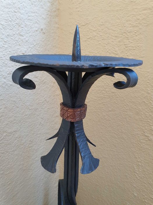 Suport podea fier forjat, sfesnic lumanari, suport flori, 70cm