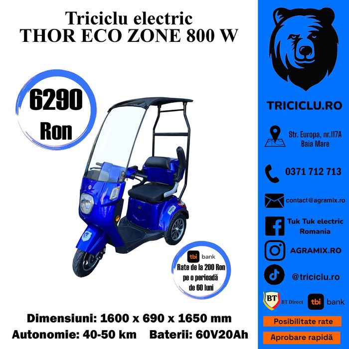 Triciclu electric THOR ECO ZONE Agramix