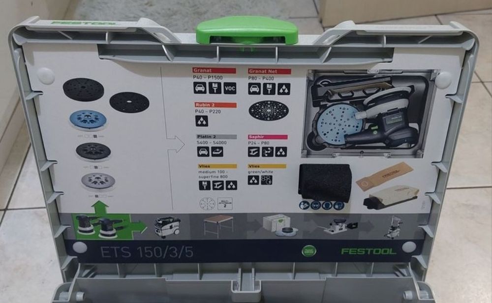 Ексцентрик шлайф "FESTOOL" ETS 150/5, Ъглошлайф "BOSCH" 125mm,1100w