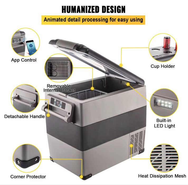 Хладилник за кола компресорен, инвертoрен  55л 12/24V, хладилна чанта