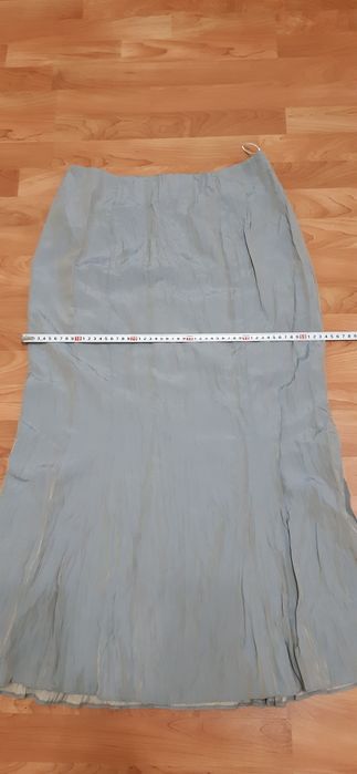 НОВ Костюм 3 части,плат ТАФТА,бродерия, преливащи цветове,МАНТО,XL