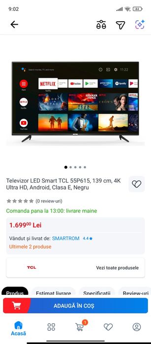 Vând televizor 4 luni de când l-am cumpărat!!